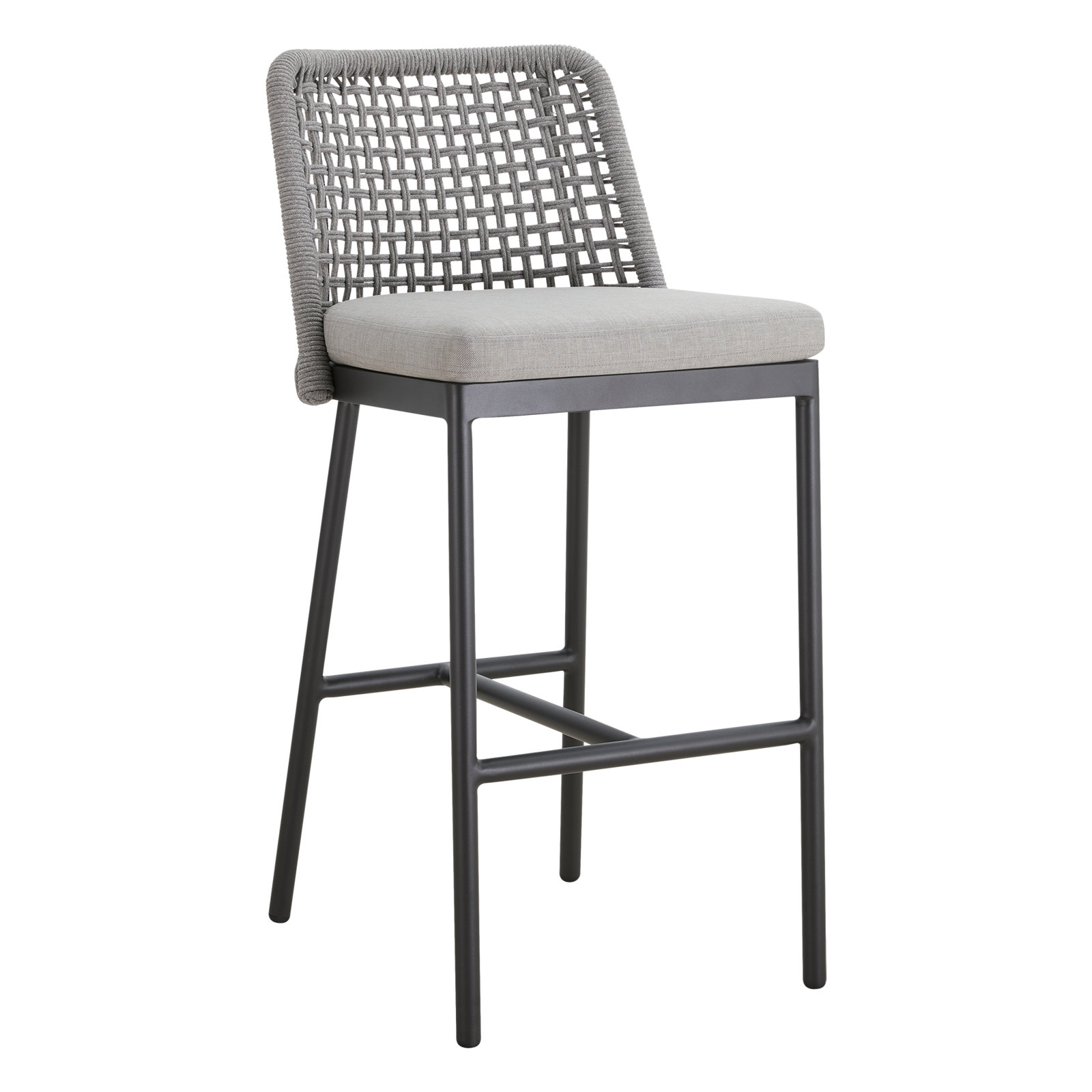 Deana Patio Bar Stool, Light Gray/Dark Gray