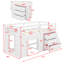 Lit mezzanine avec tiroirs et tablette-254036196
