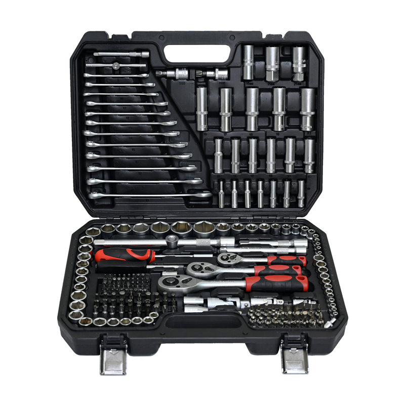 Tool Kit and Socket Wrench Set 216pcs - Basic Portable Manual Repair Tool Set for Home Use, Includes Case and Ratchet Wes and Wrenches, Suitable for Men and Women