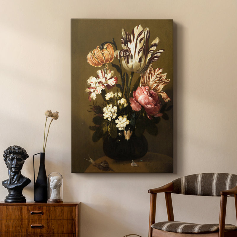 «Vintage», impression florale sur toile - galerie Cavas, H 18 po x l 12 po