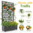 Galvanized Metal Planter Box with Trellis & Wheels, Raised Garden Bed with Drainage for Climbing Plants, 35x15.7x72 in-426459321
