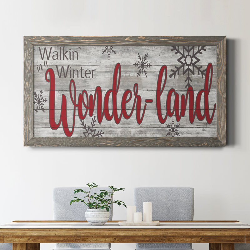 Winter Wonderland - cadre photo, art textuel sur toile, Gris