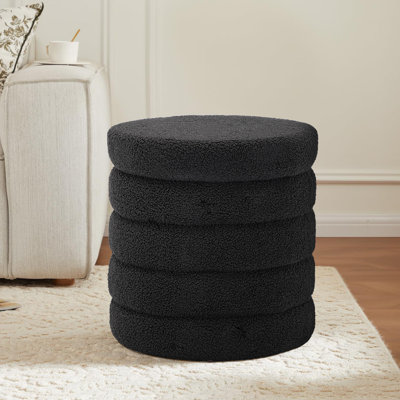 Modern Teddy Velvet Storage Ottoman