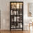 71'' H X 31.5'' W 4-Tier Bookcase With Glass Doors And Light
