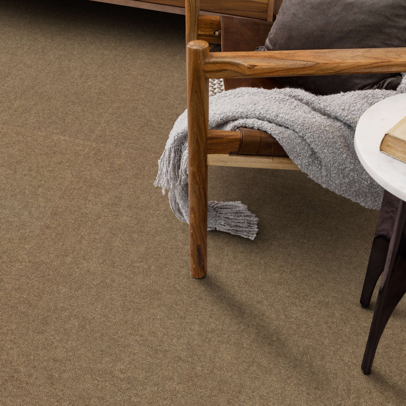 18" x 18" Indoor/Outdoor, Peel and Stick Carpet Tile, Polyester, (Pack of 10) (22.5 sqft/Box), Taupe