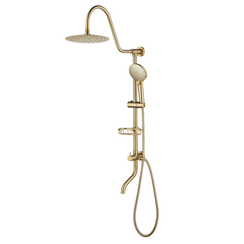 Complete Shower System, Brushed Gold