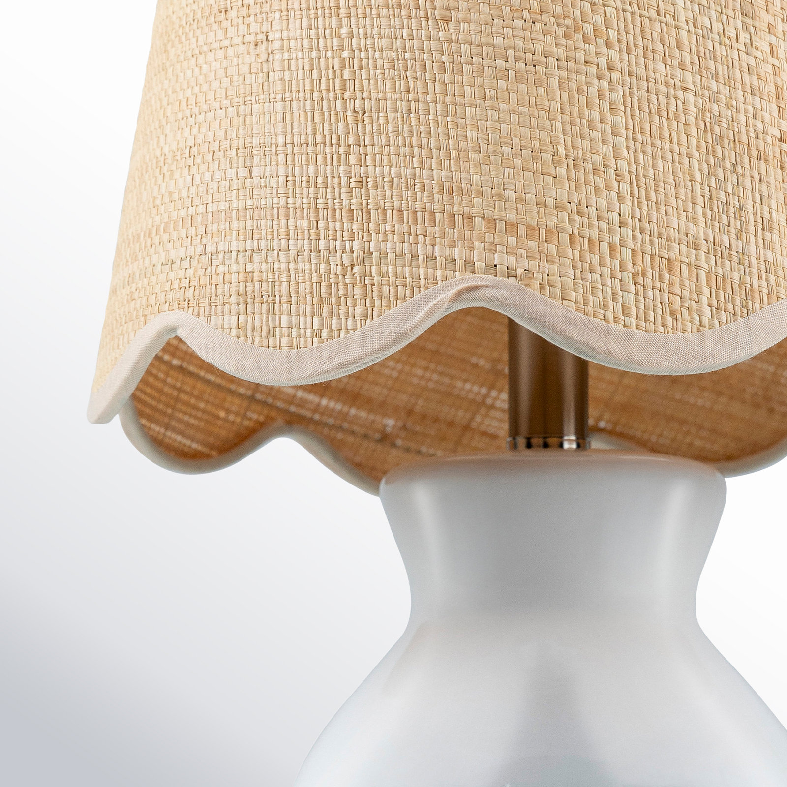 Momsen Ceramic Bedside Lamp, White, 15" H x 8" W x 8" D, Natural