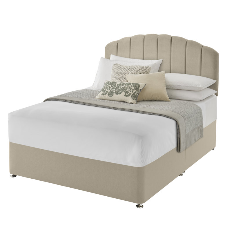 Silentnight upholstered premium Divan bed - base only, Kingsize (5'), Sand, No Drawer