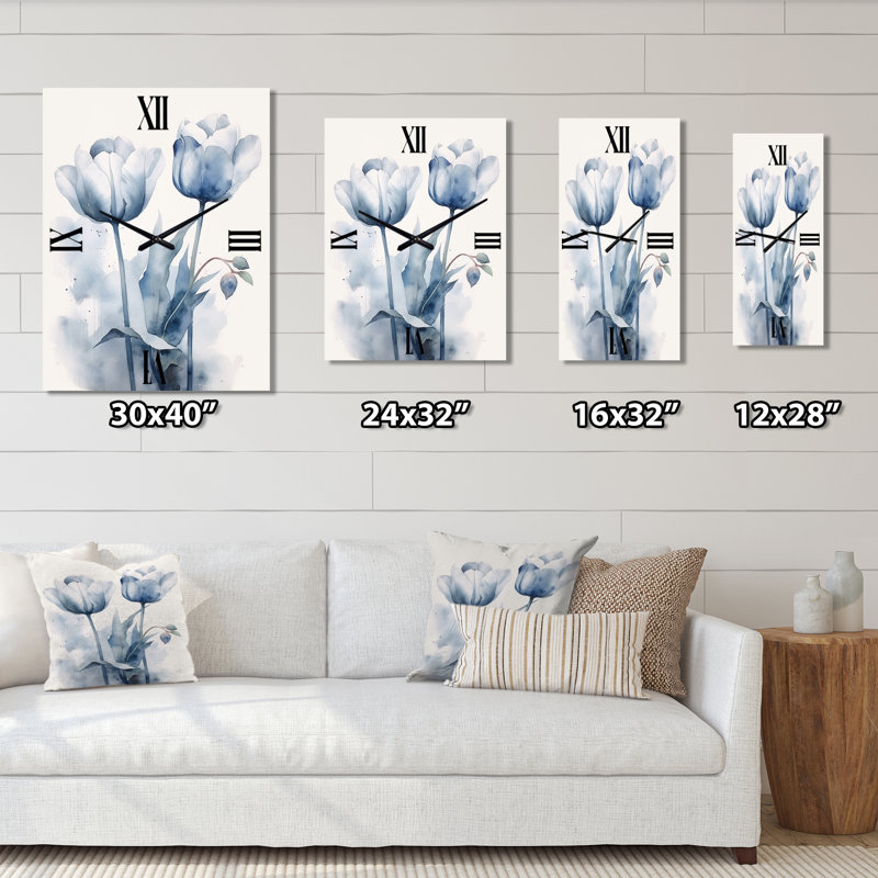 Tulip Dreams III - Horloges murales florales, Médium