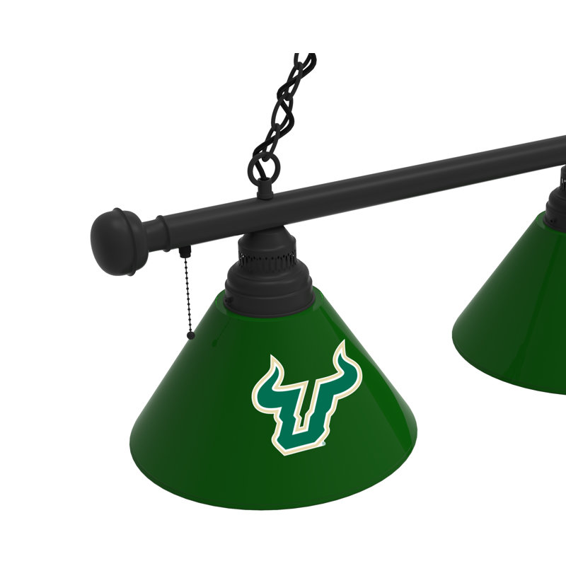 3 - Light Pool Table Lights Pendant, Black, South Florida Bulls