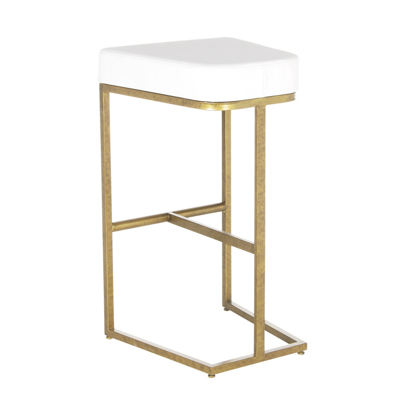 Patti's Stool, White, Counter Stool (26'' Seat Height), Royal Gold