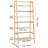 4-Tier Bamboo Ladder Shelf, Rattan Shelf, Trapezoid Open Bookcase, Display Storage Rack Organizer, Freestanding Flower Plant Stand, Ladder Bookshelf Ideal For Bathroom, Bedroom, Office, Study, Natural