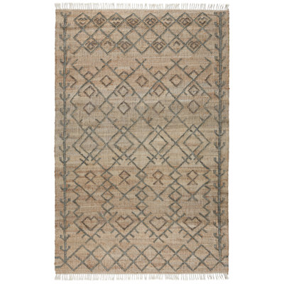 Manistique Moroccan Handwoven Jute Light Brown/Gray Area Rug