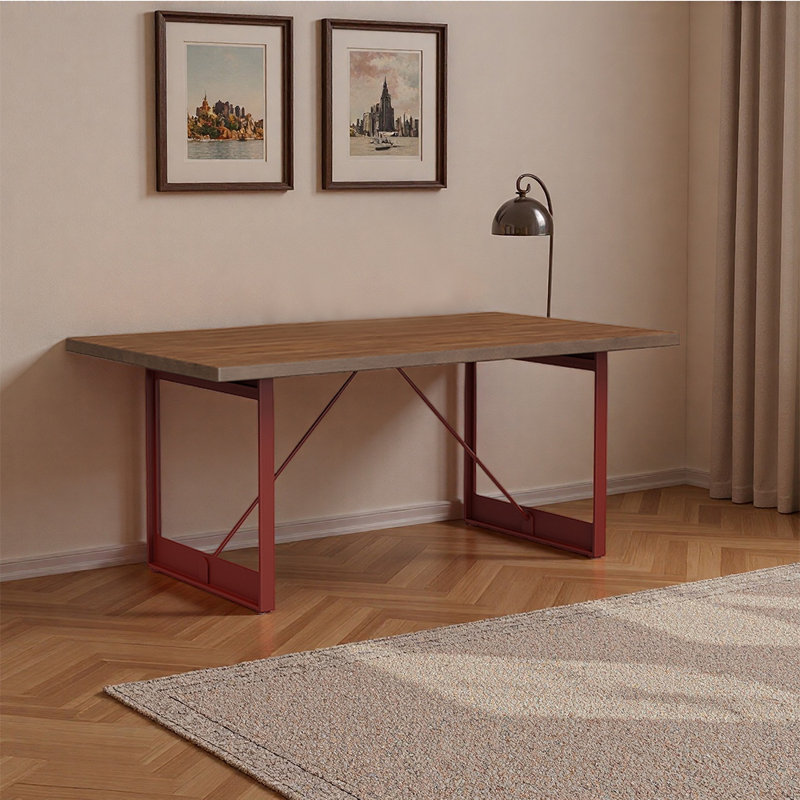 Bureau de style européen rétro minimaliste, H 29,53 po x l 70,87 po x P 27,56 po