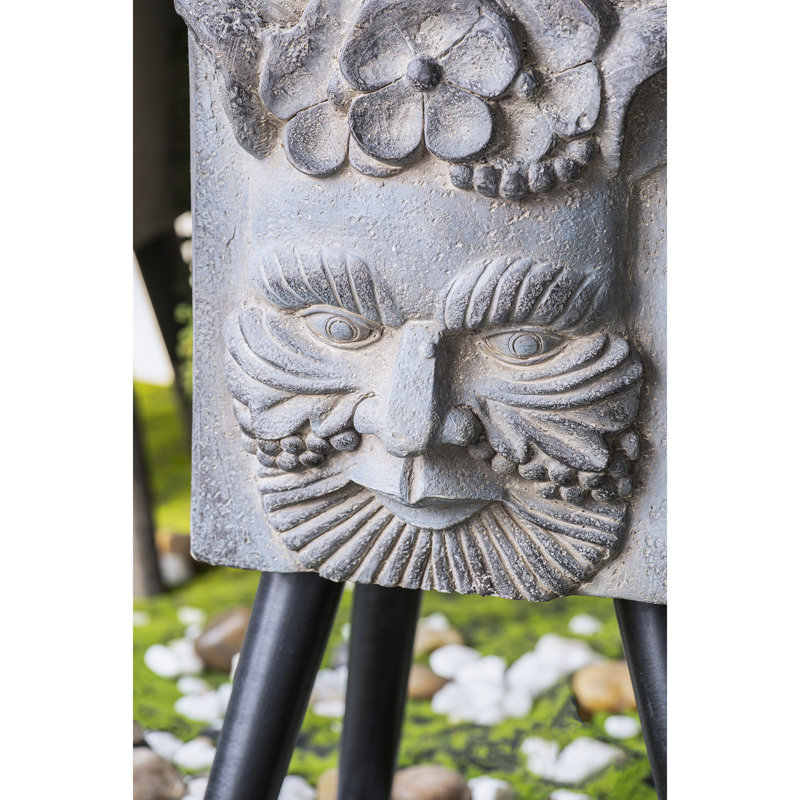 11.4" X 13" 22.4" Greek Planter With Legs - Gray Magnesium Oxide For Outdoor Enjoyment Statue 17.6Lb Package 13