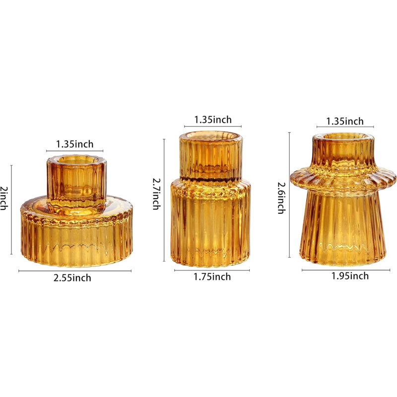 Ensemble de 3 chandeliers en verre, Ambre