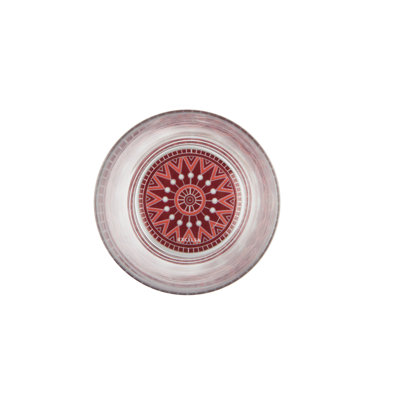 Mandala Red 340ml Drinking Glass Set