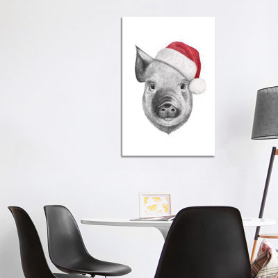 Christmas Pig by Valeriya Korenkova - Wrapped Canvas Gallery-Wrapped Canvas Giclée