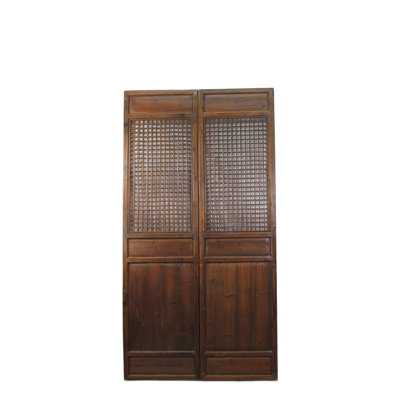 Asian Classic Stained Wood Pivot Screen Doors