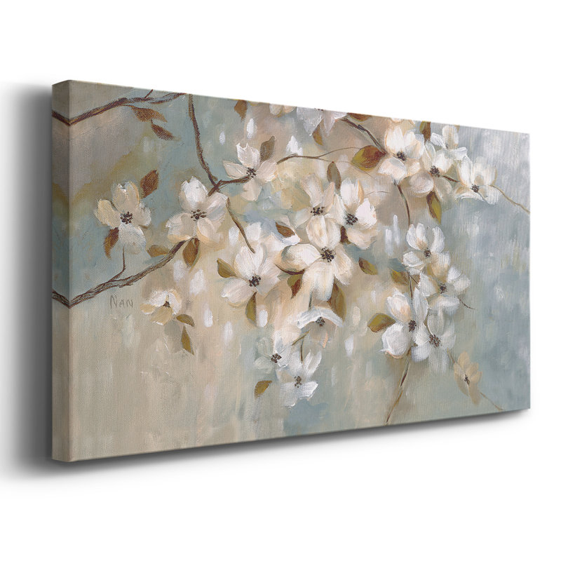 «Blossoms of May», toile tendue avec châssis, prête à être accrochée, H 21 po x l 41 po, Doré