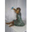 Jellison Girl with a Blue Sparrow Bronze Statue -  Size: 26"L x 31"W x 25"H.