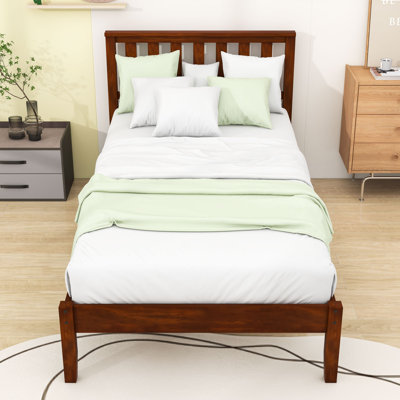 Twin Platform Bed with Headboard