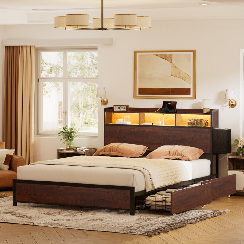 Antioch Bed, Queen, Walnut Brown