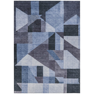 Machine Washable Indoor/Outdoor Wagenen ACN2365 Geometric Rug