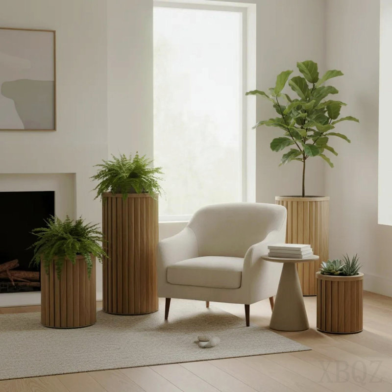 Pot rond rond Strata Sm - brun moyen