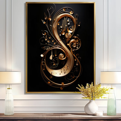Abstract Golden Music Tremble - Music Wall Art Living Room