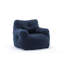 Fauteuil à billes moderne en mousse bleu foncé avec revêtement doux et ergonomique - Tissu