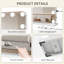 43x58 Makeup Mirror with 3 Color Lights, LED Lighted Vanity Mirror with 15 Dimmable Bulbs