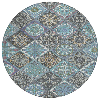 Machine Washable Indoor/Outdoor Boruta ACN2256 Panels Rug