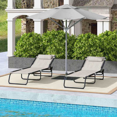 Ensemble de 2 chaises longues pliantes Outsunny