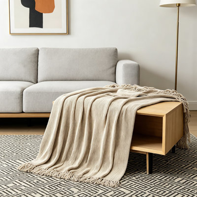 Jeté Boho pour canapé, douillette douillette en chenille tricotée, coussin décoratif léger et respirant