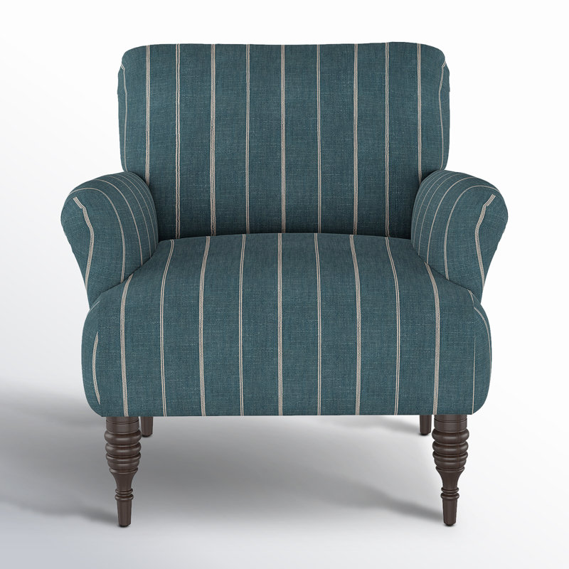 Allura Upholstered Armchair, Fritz Indigo Stripe