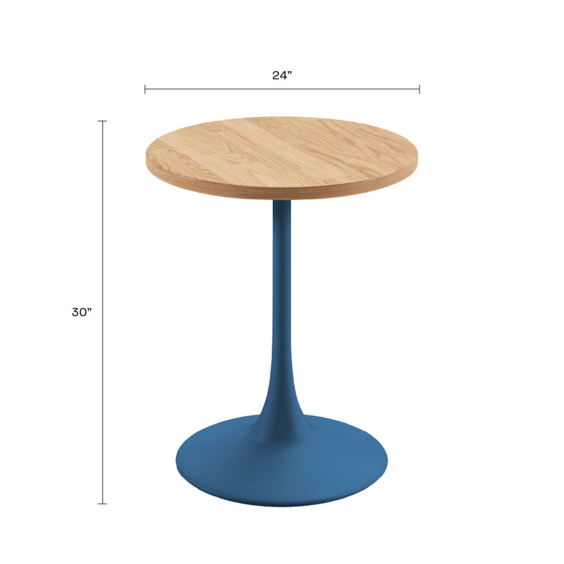 Elise Wood Top Round Table 24"D x 30"H, Elise Table - Berry Blue
