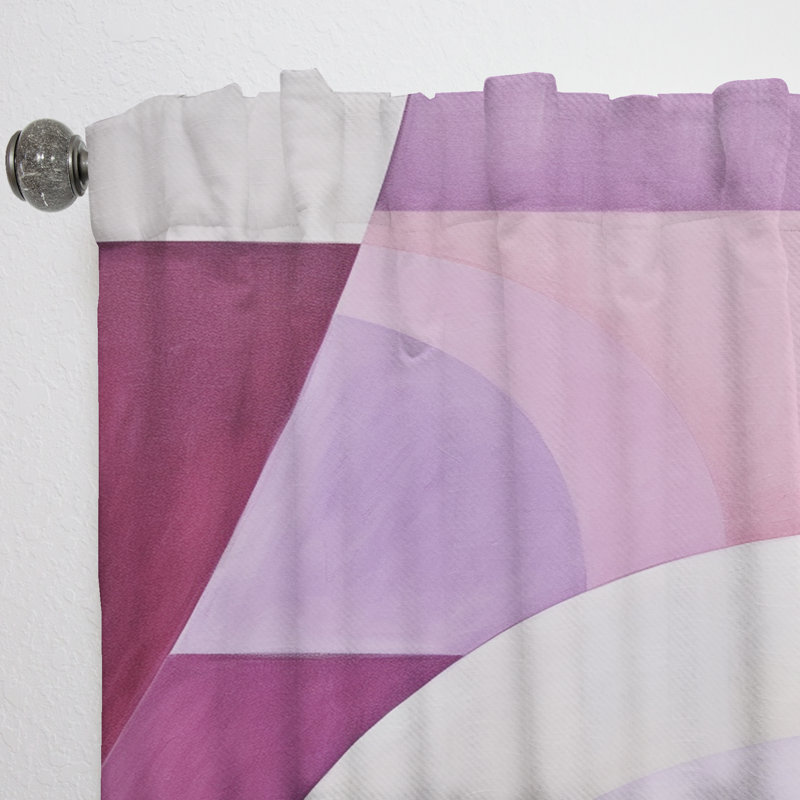 Mauve Motion Abstract Shapes - Modern Curtain - Velvet Room Darkening - 1 Panel, 52" W x 108" L