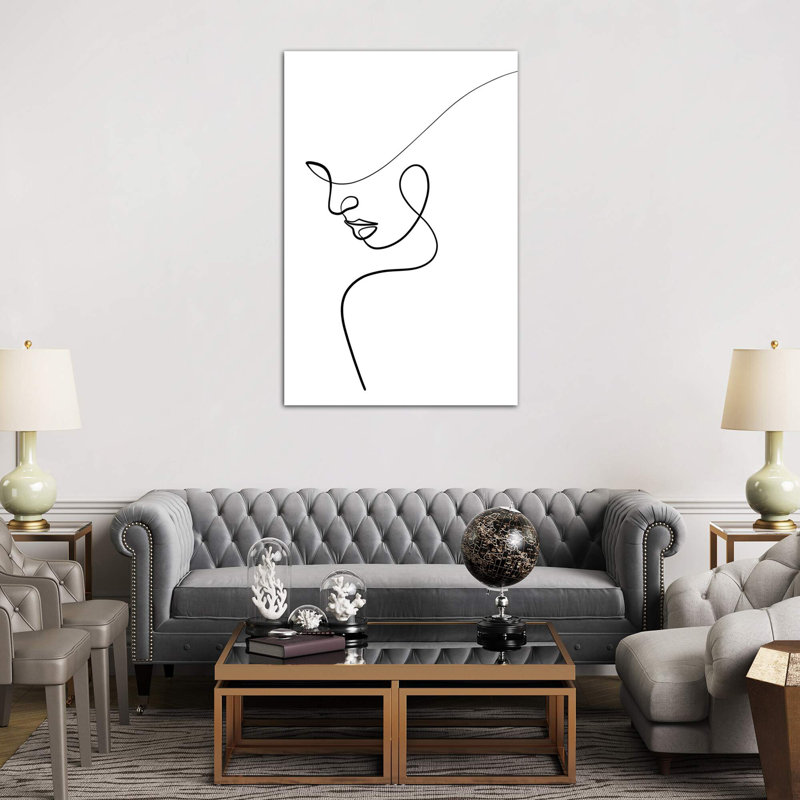 One Line Woman by Dane Khy - Wrapped Canvas Print, 152.5 cm H x 101.5 cm W