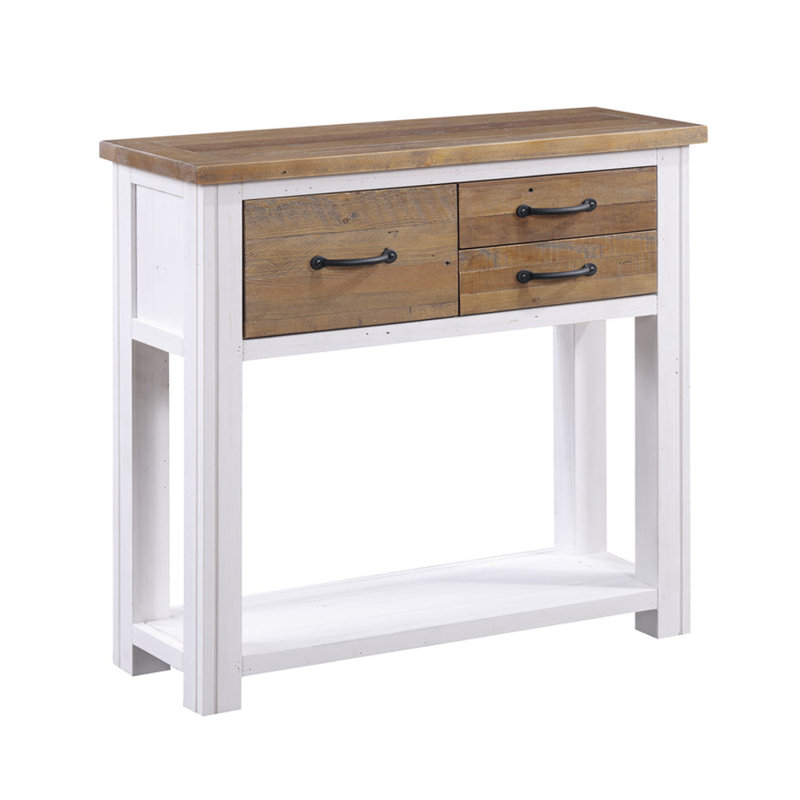 Aneyah Solid Wood Console Table, White