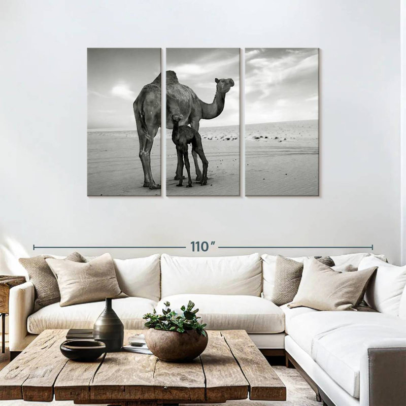 Brampt Monochrome Camels, 48" H x 74" W
