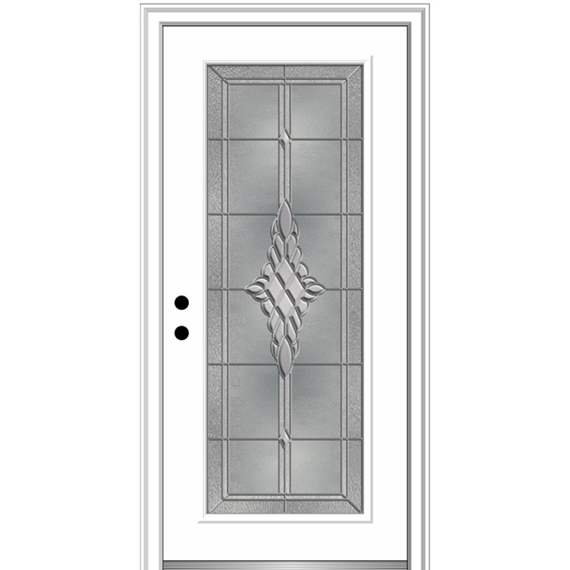 Porte d’entrée pré-raccrochée en acier Grace, H 35 po x l 81 po x P 6 po, S'ouvre à droite vers l'intérieur