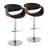 Lakyia Adjustable Faux Leather Bar Stool with Rounded T Footrest (Set of 2)-93302584-93302583