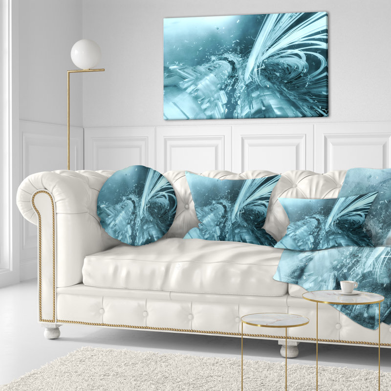 Coussin Fractal 3D Light Blue Collision