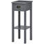 Table de bout à 2 niveaux avec tiroir HOMcom, table de bout étroite avec tablette inférieure, pour le salon ou la chambre à coucher, gris-1145236490