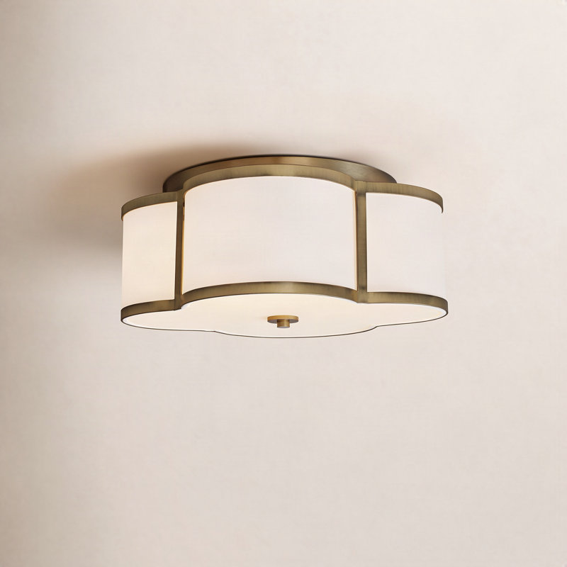 Luxton 3-Light Flush Mount in Brass, Brass, 11.75" H x 16" W x 16" D