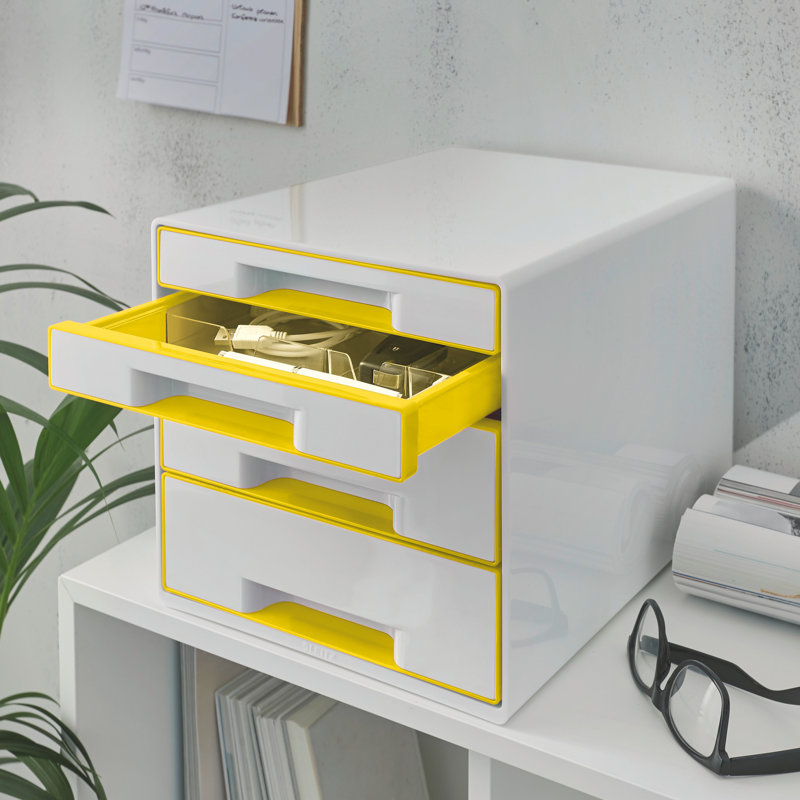 Wow Plastic Paper Organiser, White/Yellow