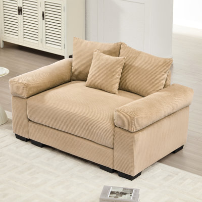 54.3" Oversized, Cloud Modular Sectional Couch, Camel, Good Resilience Cushions, Ergonomic , Soft Corduroy Upholstery Single Seat, Upholstery, Flexible Configuration