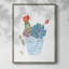 «Cactus and Succulent Blooms I», reproduction encadrée - bois massif 45442-1800688682