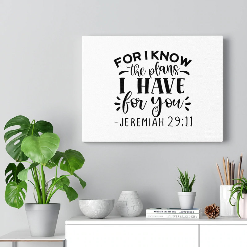 Les plans «I Have Jeremiah 29:11», impression murale verset de la Bible prêt à être accroché, H 11 po x l 14 po